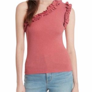 LA VIE REBECCA TAYLOR Ruffle One Shoulder Top